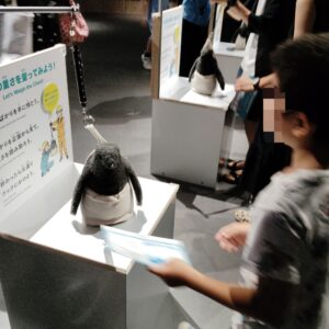 大南極展でペンギンのヒナの重さを体感